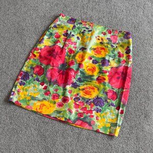 / Paul et Duffier Vintage Floral Skirt Cotton Spring Summer NWOT MEDIUM - 1B2502